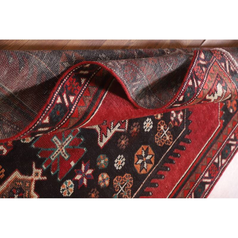 Hamedan Persian Vintage Area Rug Handmade Wool Carpet - 4'0"x 7'0"