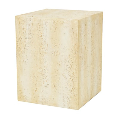 Magnesium Oxide Outdoor Accent Table or with Natural Textured Wood Grain - Cream or Brown - Roche River Décor