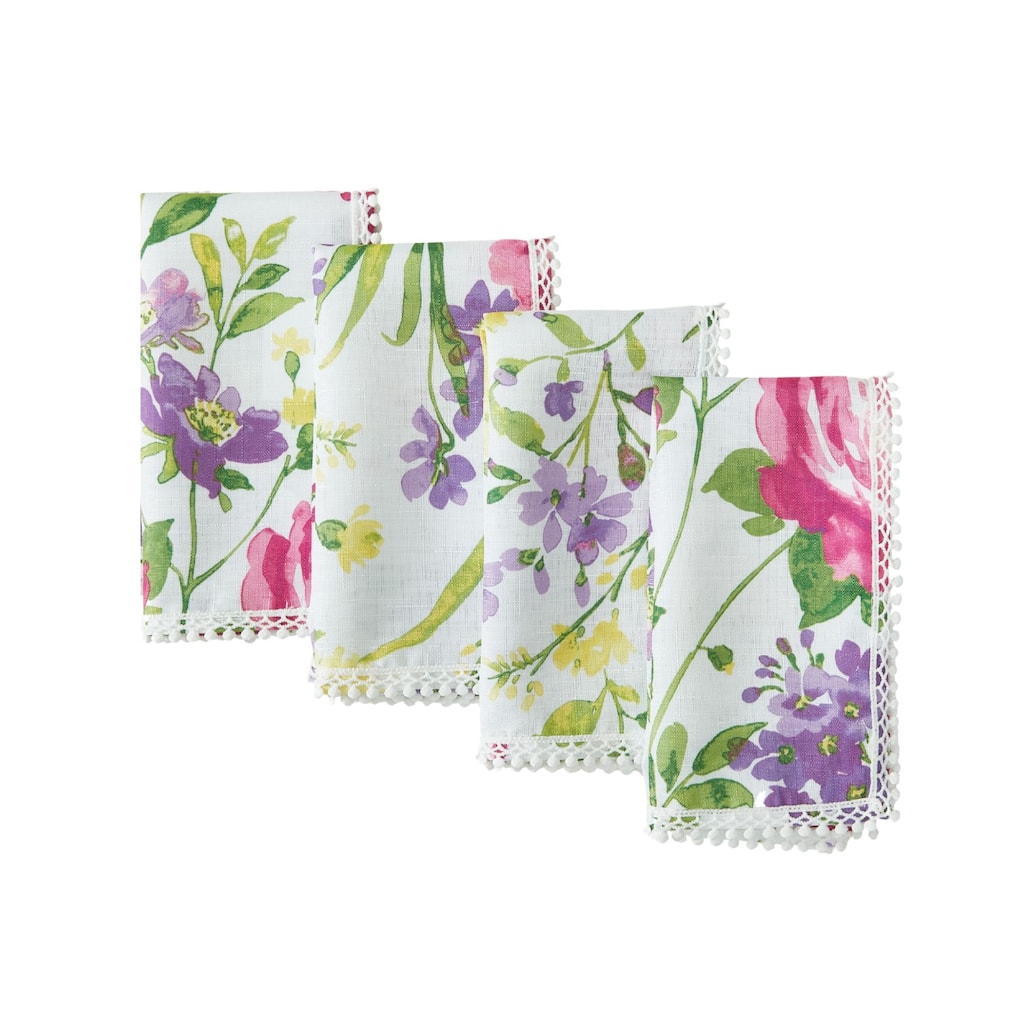 Sophia Pom Pom Napkin, Set of 4 - 17x17