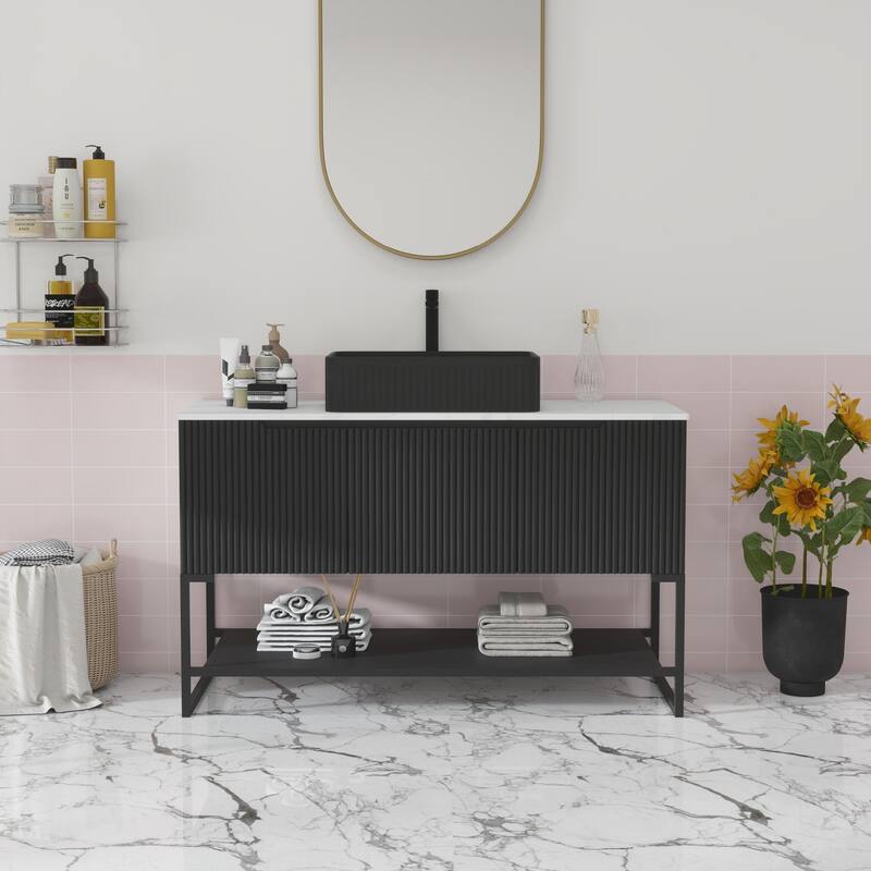 48" Bathroom Vanity with Sintered Stone Countertop and Sink