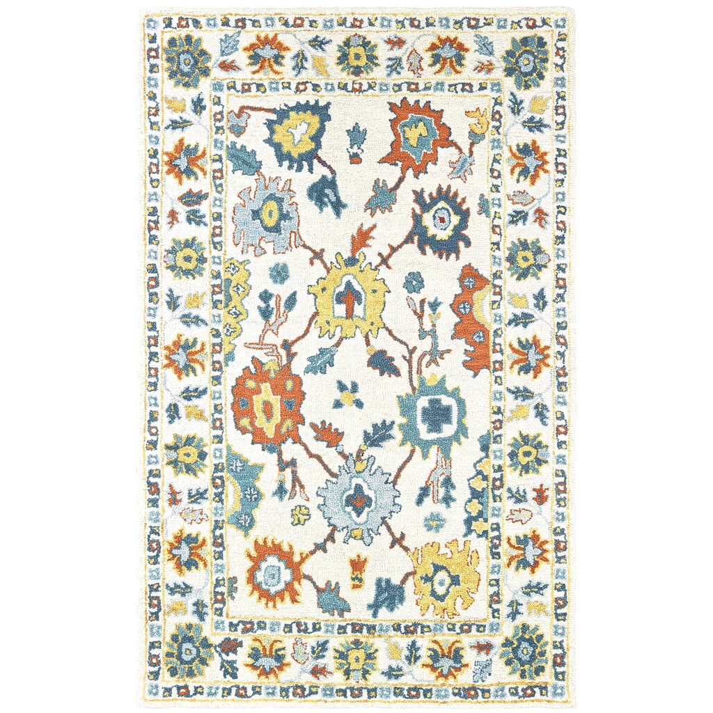 Style Haven Sunnyside Floral Hand-tufted Wool Ivory/ Gold Area Rug