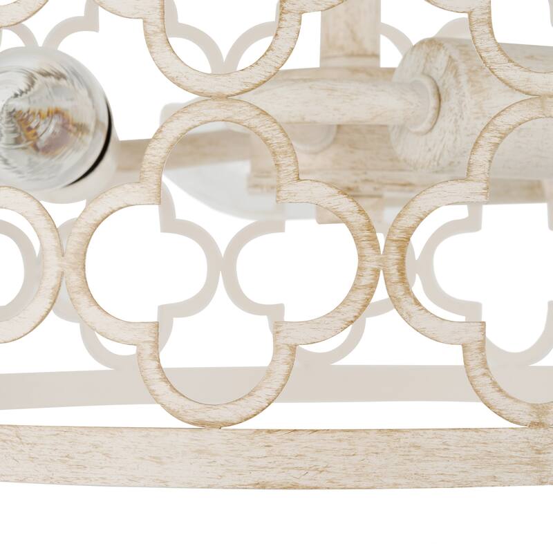 CO-Z 3-Light Vintage Semi Flush Mount Ceiling Light Fixture - Antique White