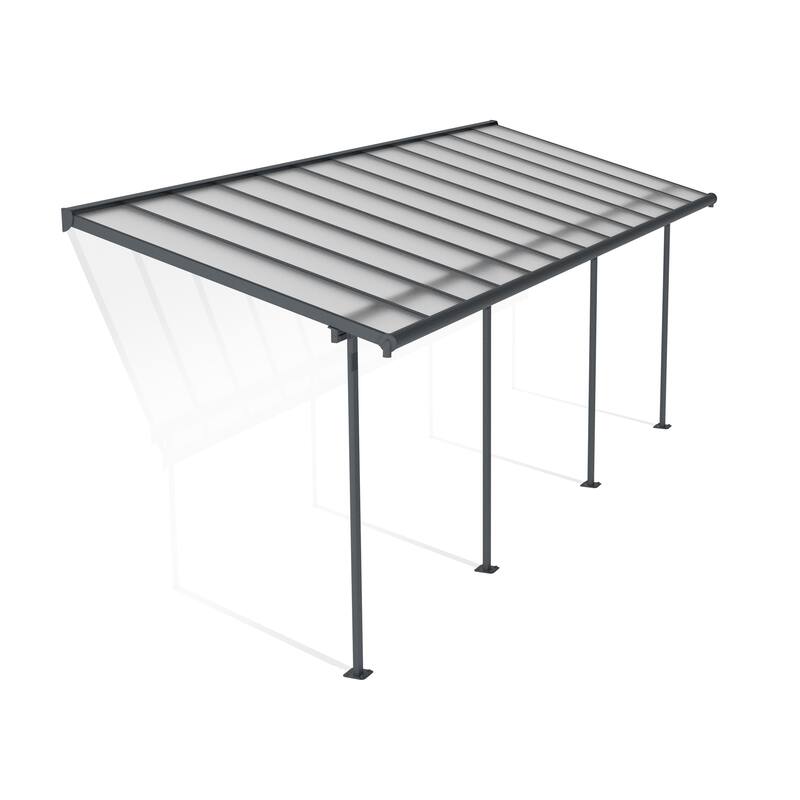 Sierra 7.5 ft. White & Grey Clear Panel Aluminum Patio Cover