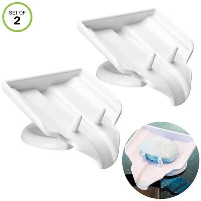 Evelots Soap Dish/Holder-Waterfall-Soap Saver/Dryer-Drain-No Mushy Soap, Set/2 - White