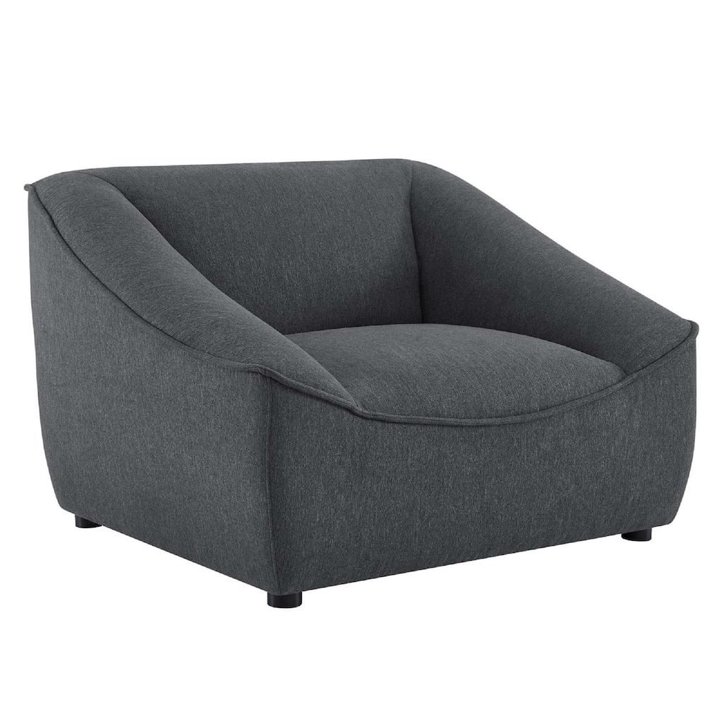 Modway Comprise Compromise Fabric Upholstered Armchair in Charcoal