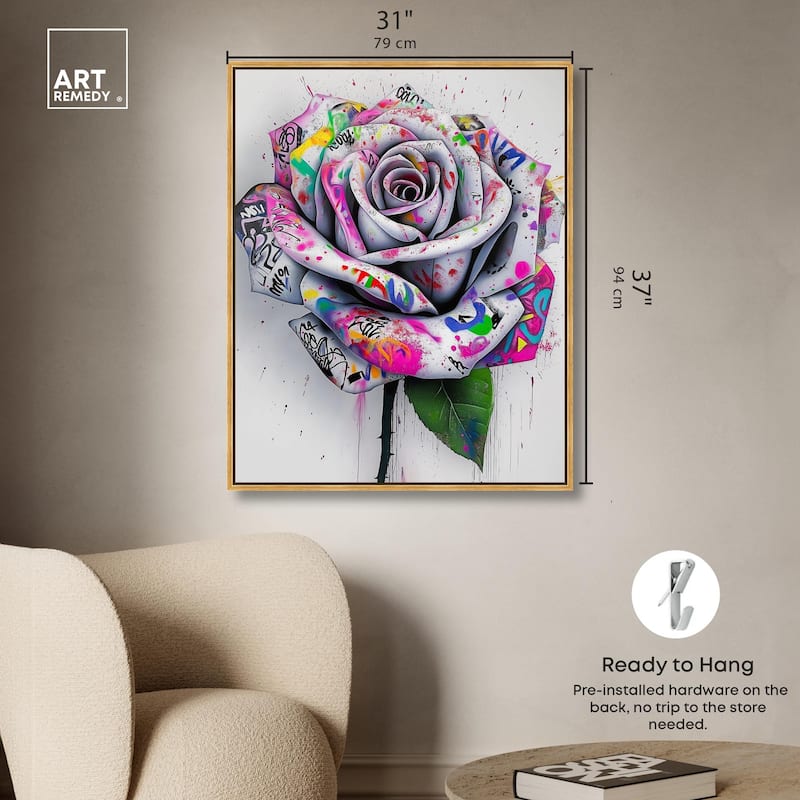 Graffiti Rose Canvas by Art Remedy