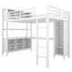 preview thumbnail 11 of 50, All-in-One Metal Loft Bed with L-Shaped Desk & Wardrobe, Bedrooms Bed Frame with Storage Cubes, Shelves, Full-Length Guardrails