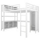 preview thumbnail 25 of 26, Metal Loft Bed with Wardrobe And L-shaped Desk, Full Size