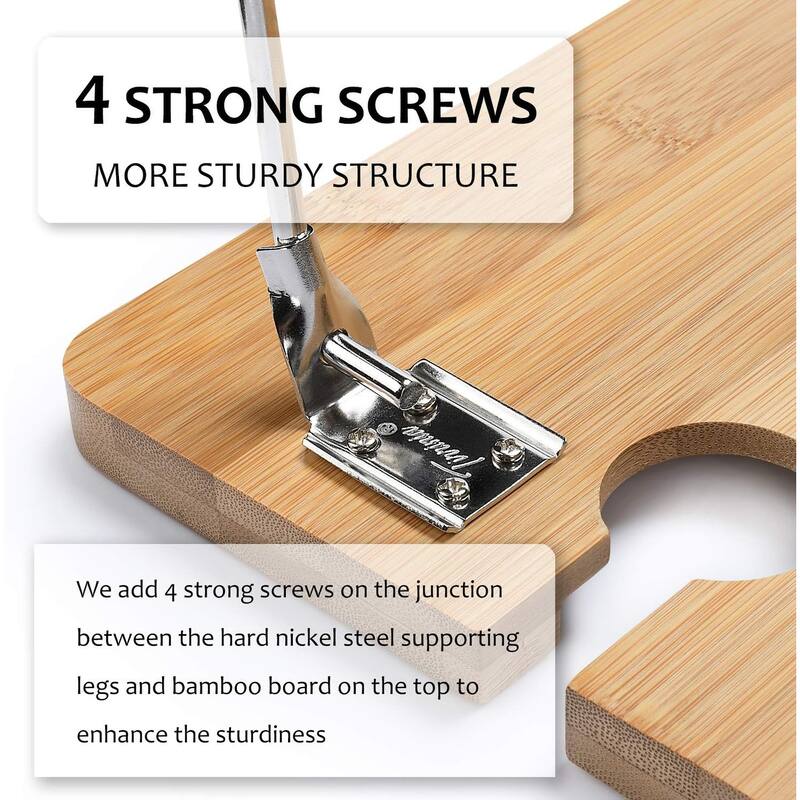 Portable Bamboo Wine Picnic Table Tray
