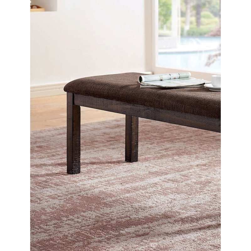 Classic Elegant Design Wooden 1pc Bench Only Dining Room Upholstered Seat Walnut Finish Bench