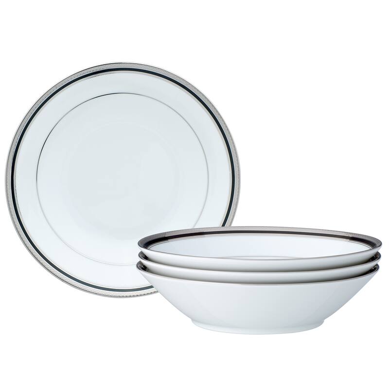 Noritake Austin Platinum Set Of 4 Soup Bowls, 7-1/2", 12 oz.
