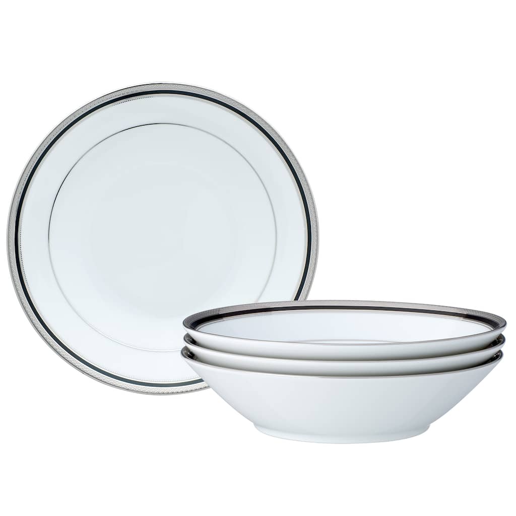 Noritake Austin Platinum Set Of 4 Soup Bowls, 7-1/2", 12 oz.