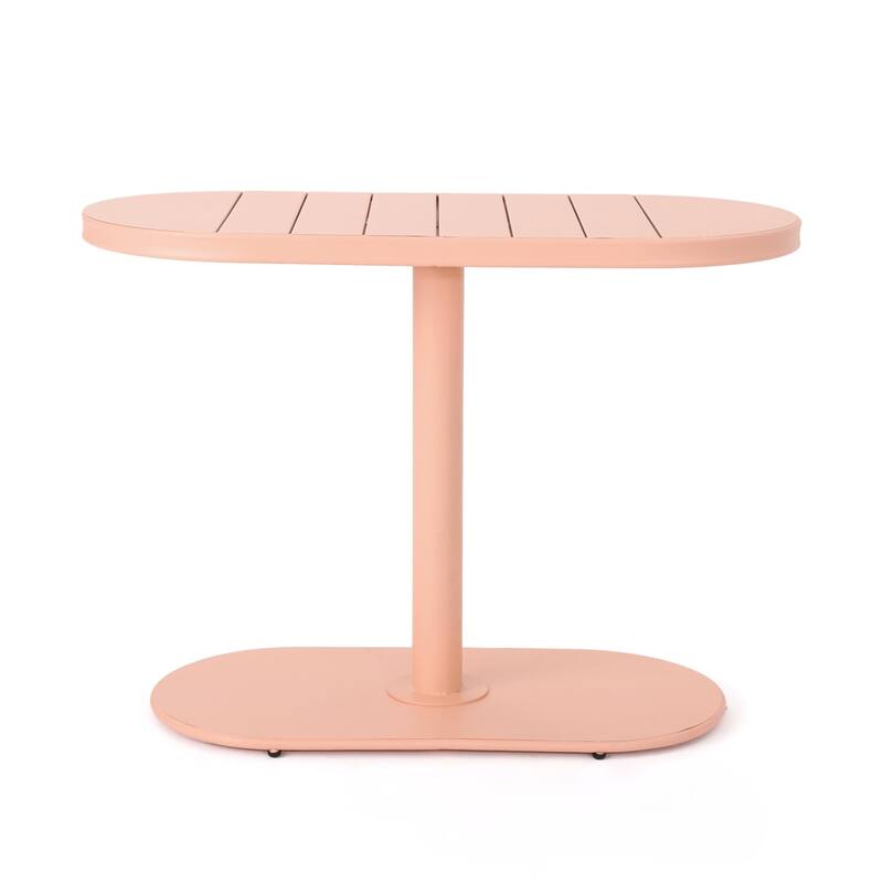 3-Piece Outdoor Iron Bistro Dining Set with 2 Chairs and Oval Table