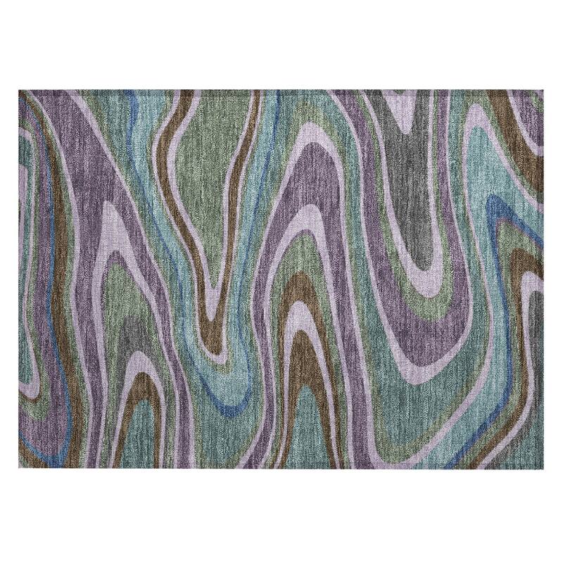 Machine Washable Indoor/ Outdoor Abstract Busey Chantille Rug