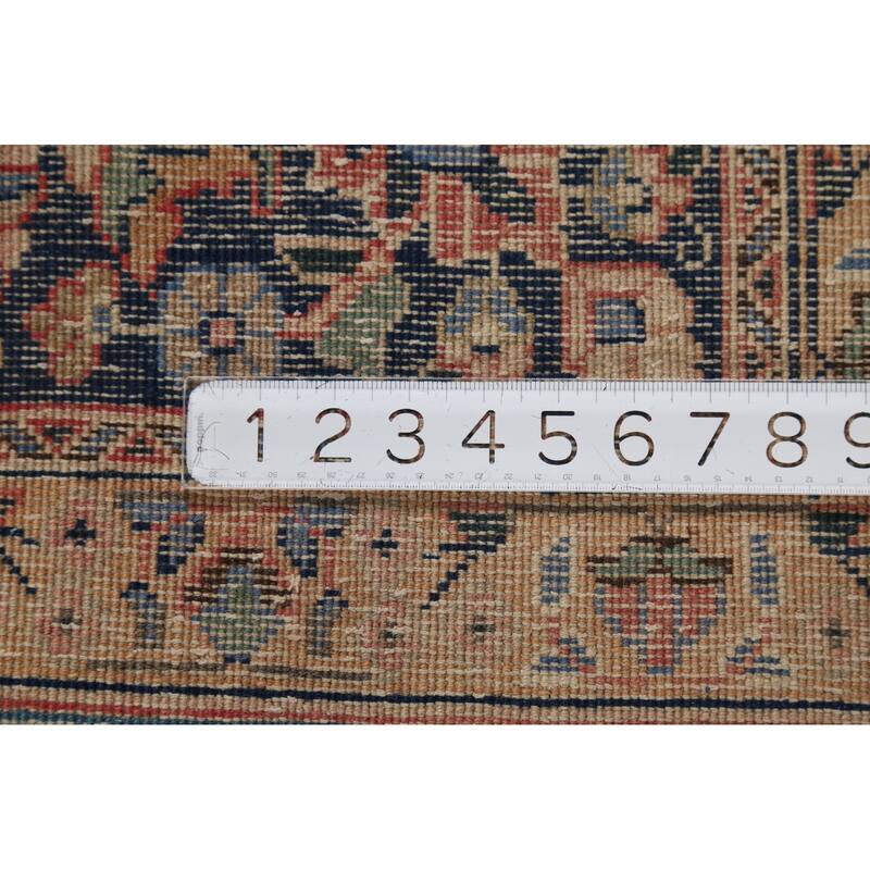 Traditional Mashad Persian Vintage Area Rug Hand-Knotted Wool Carpet - 9'5"x 12'5"