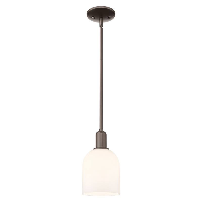 Innovations Lighting Endless Possibilities Arcadia - Bella - 1 Light 6" Stem Hung Mini Pendant - Oil Rubbed Bronze/White