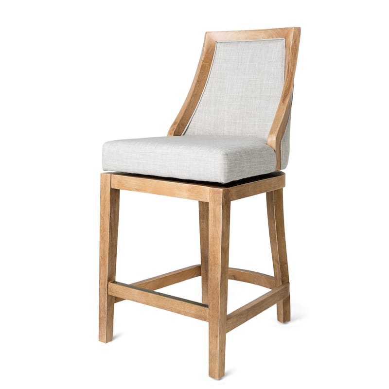 Maven Lane Vienna Swivel Kitchen Stool - Weathered Oak - Counter Height