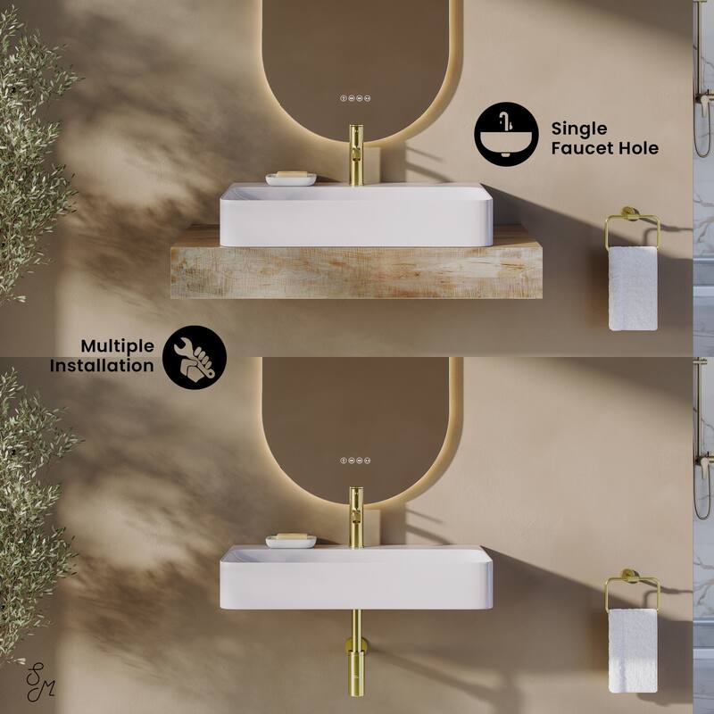 Swiss Madison Voltaire Wide Rectangle Vessel Sink