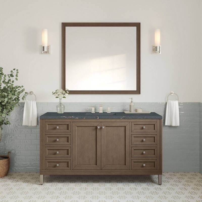 James Martin Vanities 305-V60S-3PBL Chicago 60" Single Basin Wood