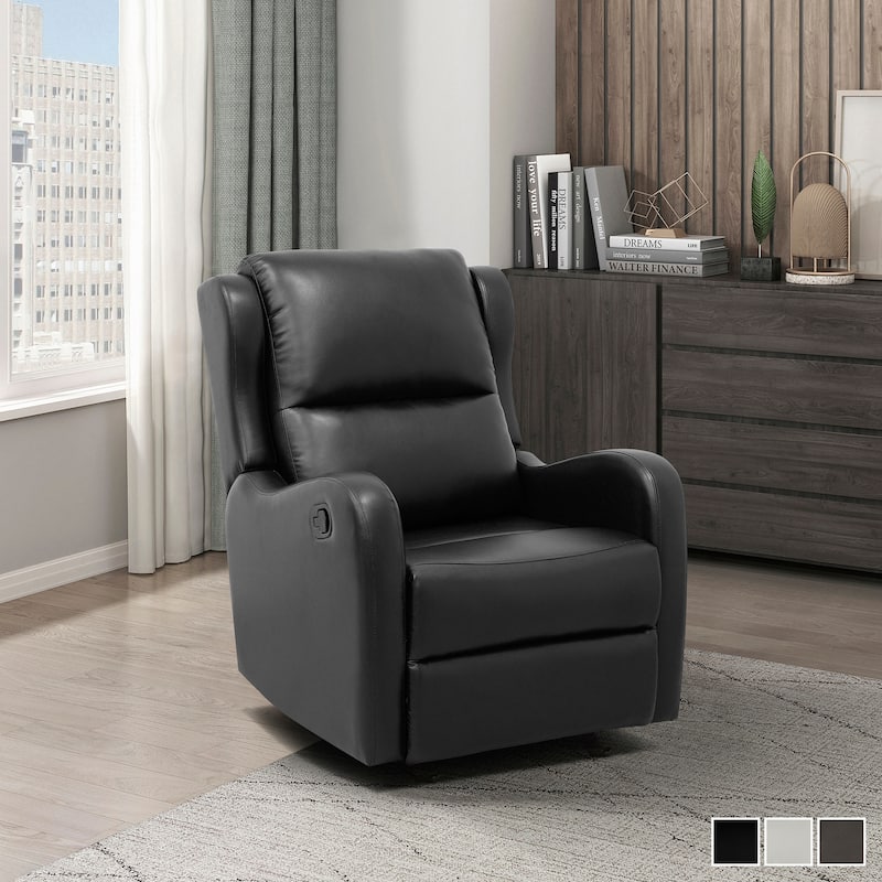 Linden Faux Leather Glider Manual Reclining Chair