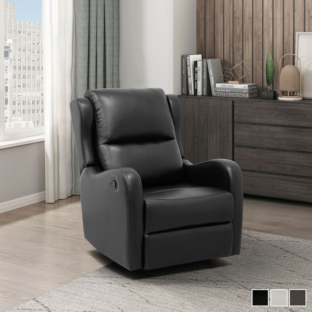 Linden Faux Leather Glider Manual Reclining Chair