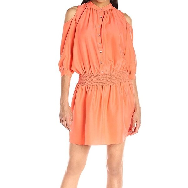 Nicole Miller New Orange Womens Size Small S Cold Shoulder Nicole Miller New Orange Womens Size Small S Cold Shoulder Shirt Dress