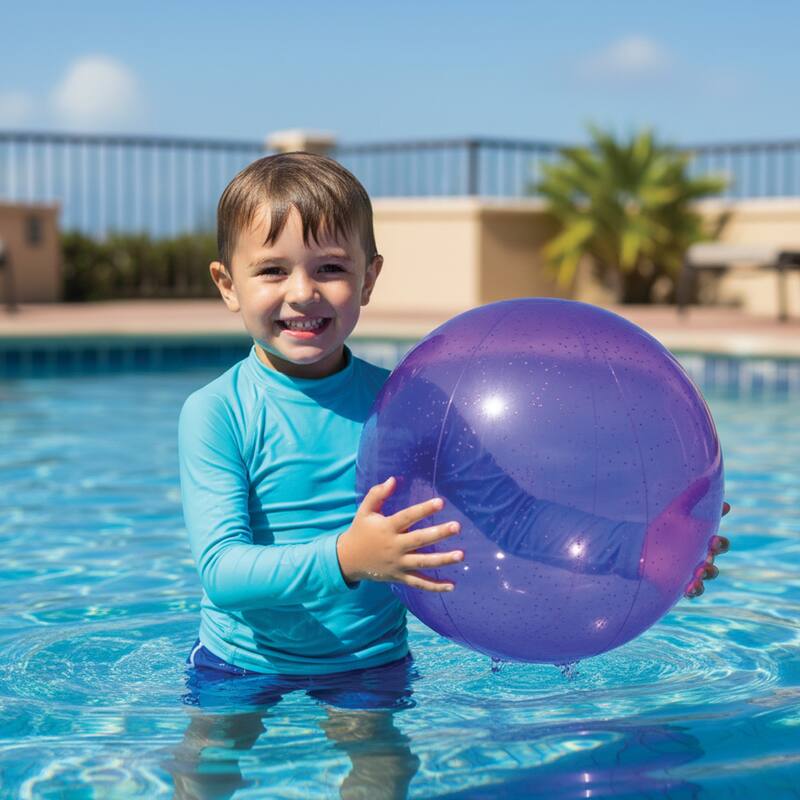Inflatable Transparent Beach Ball - 14" - Purple