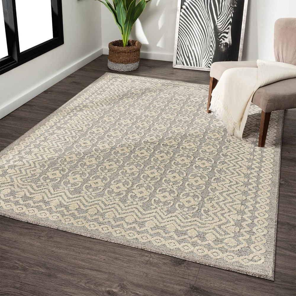 Luxe Weavers Moroccan Trellis Area Rug, Modern Floral Stain Resistant Carpet