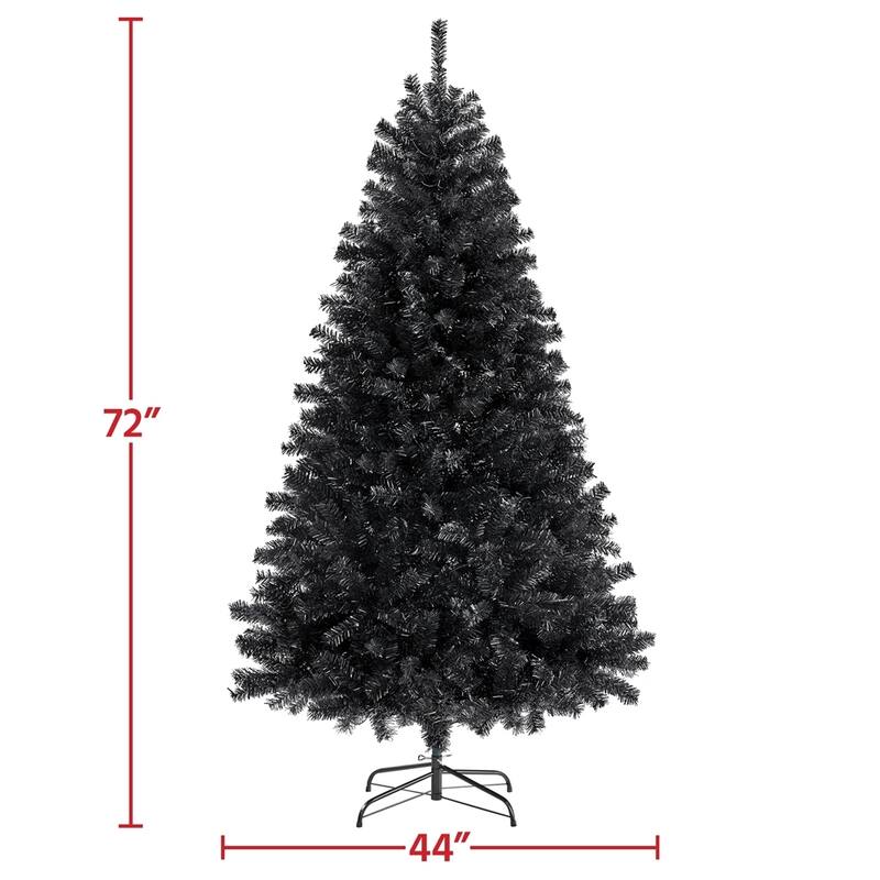 Yaheetech Prelit Halloween Black Spruce Hinged Christmas Pine Tree