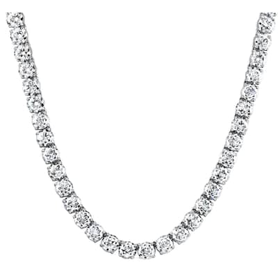 40Ct Diamond Tennis Necklace White Gold 16.5" Lab Grown