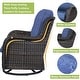 preview thumbnail 39 of 110, Pocassy 3-Piece Outdoor Swivel Bistro Set, Wicker Rocking Chairs