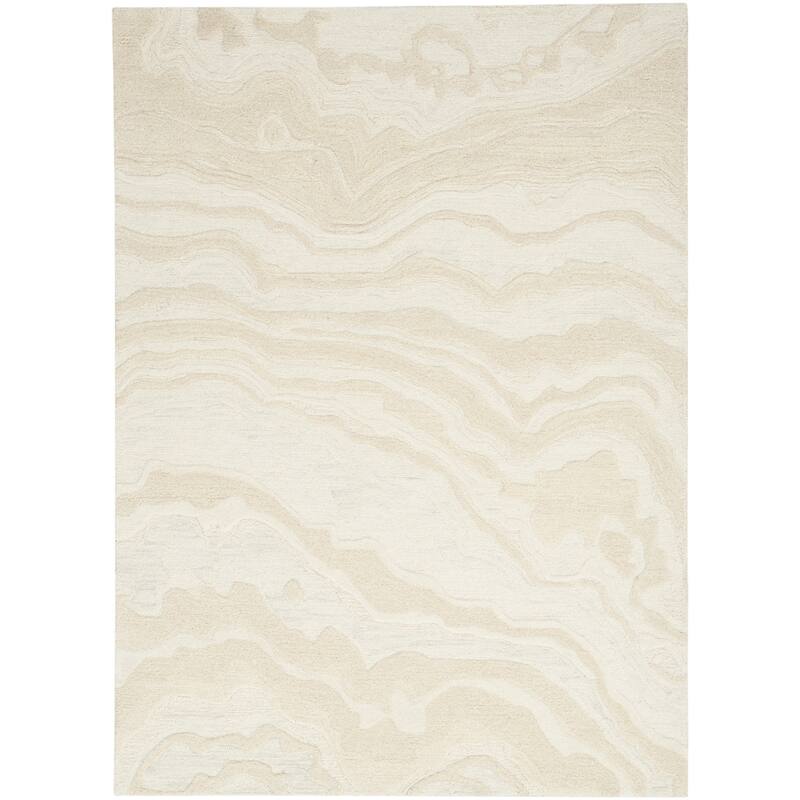 Nourison Graceful Indoor Abstract Area Rug - 5' 3" x 7' 3" - Ivory - Rectangle