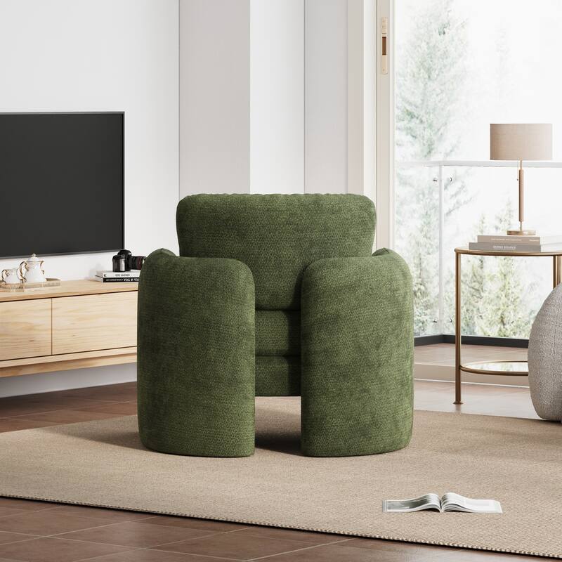Accent Chairs, Living Room Chairs Upholstered Barrel Armchair for Living Room