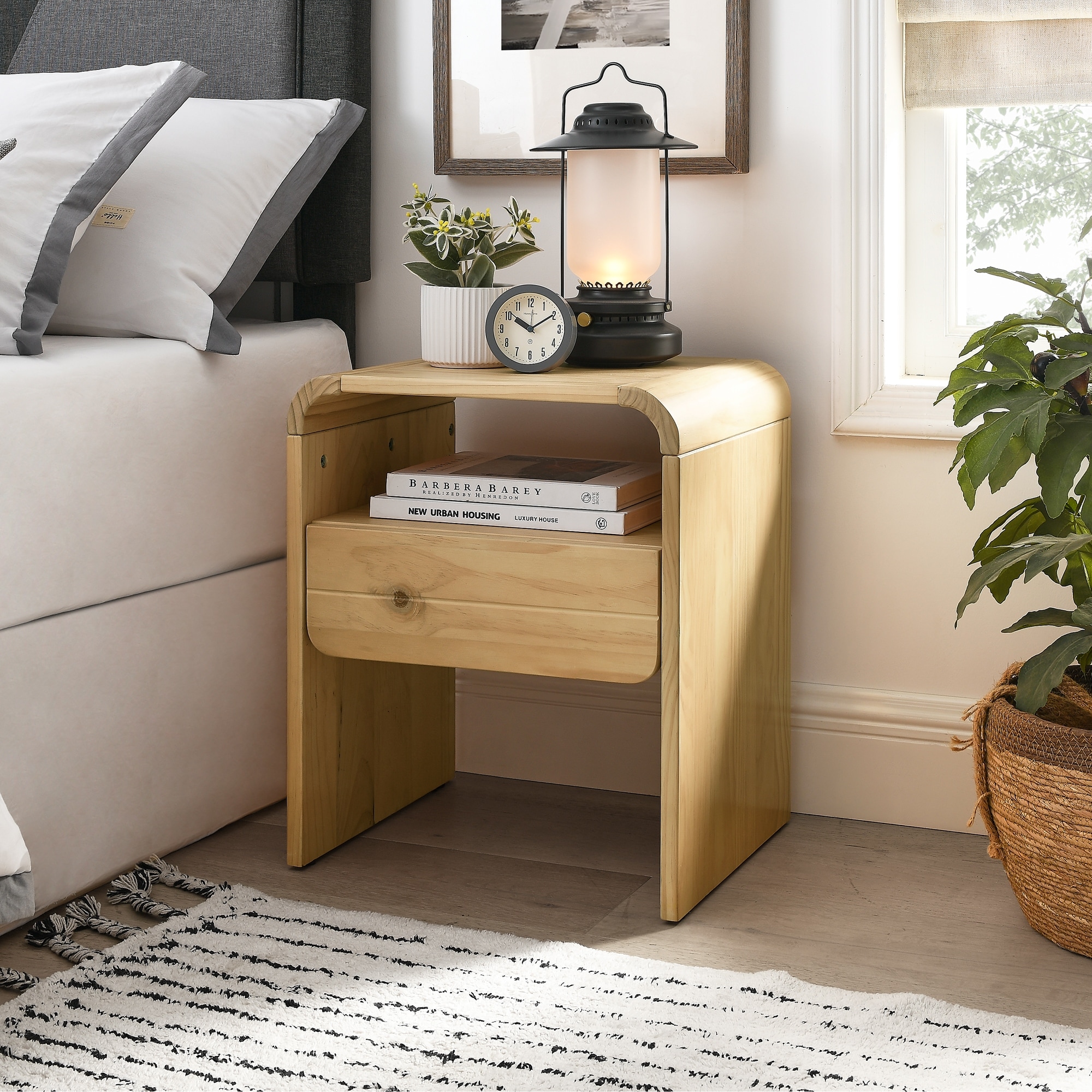 Wood 2025 modern nightstand