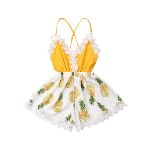 baby girl pineapple romper