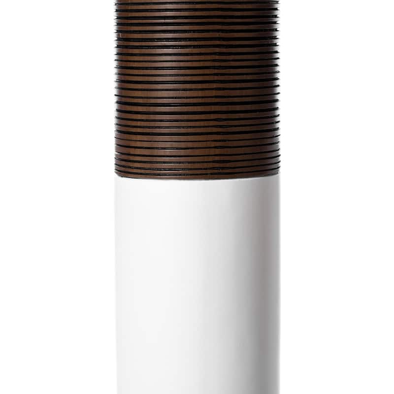 Modern White & Brown Decor Ribbed Accent - 31.5 Inches, Decorative Statement Piece for Living Room, Bedroom, or Office
