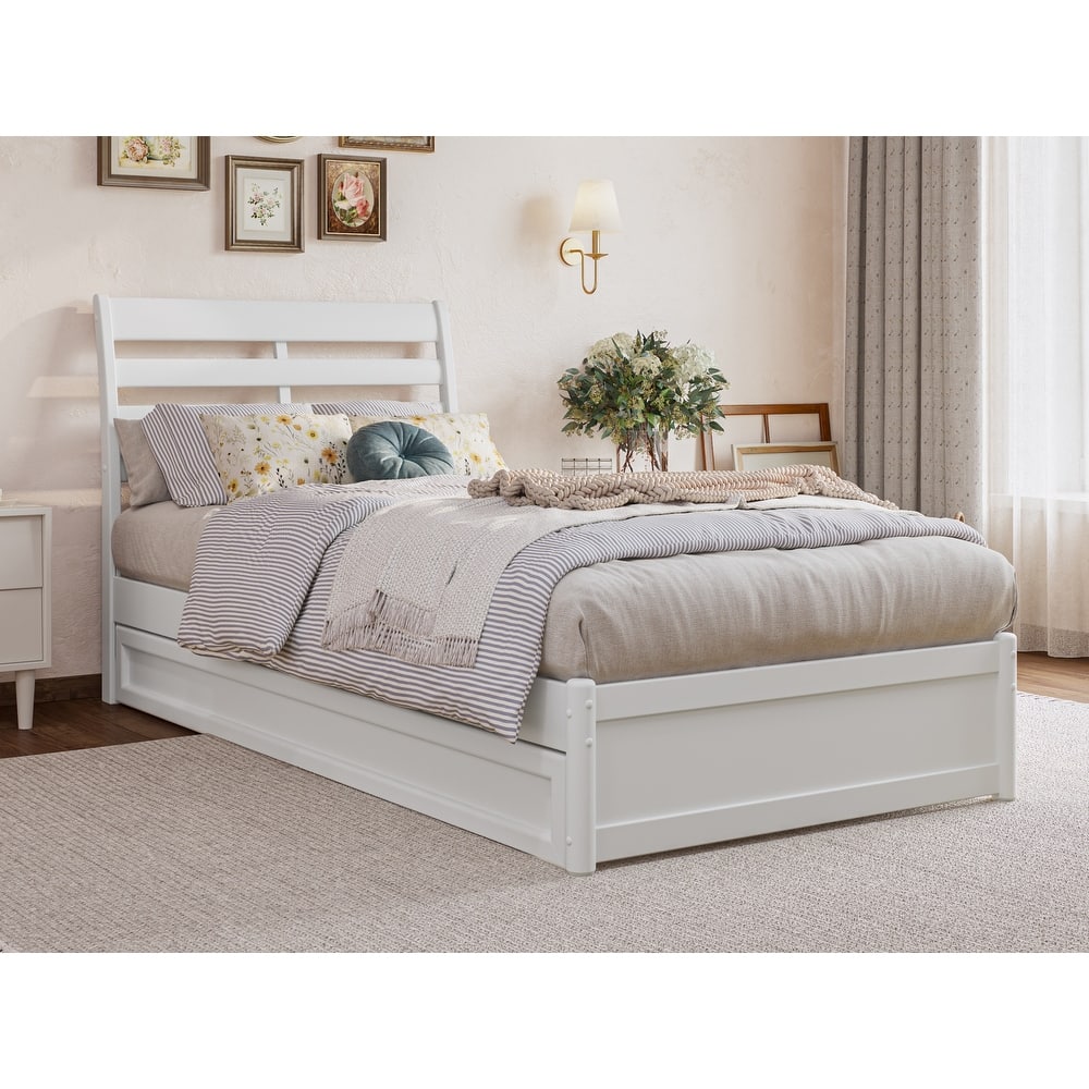 Emelie Platform Bed with Panel Footboard and Twin XL Trundle