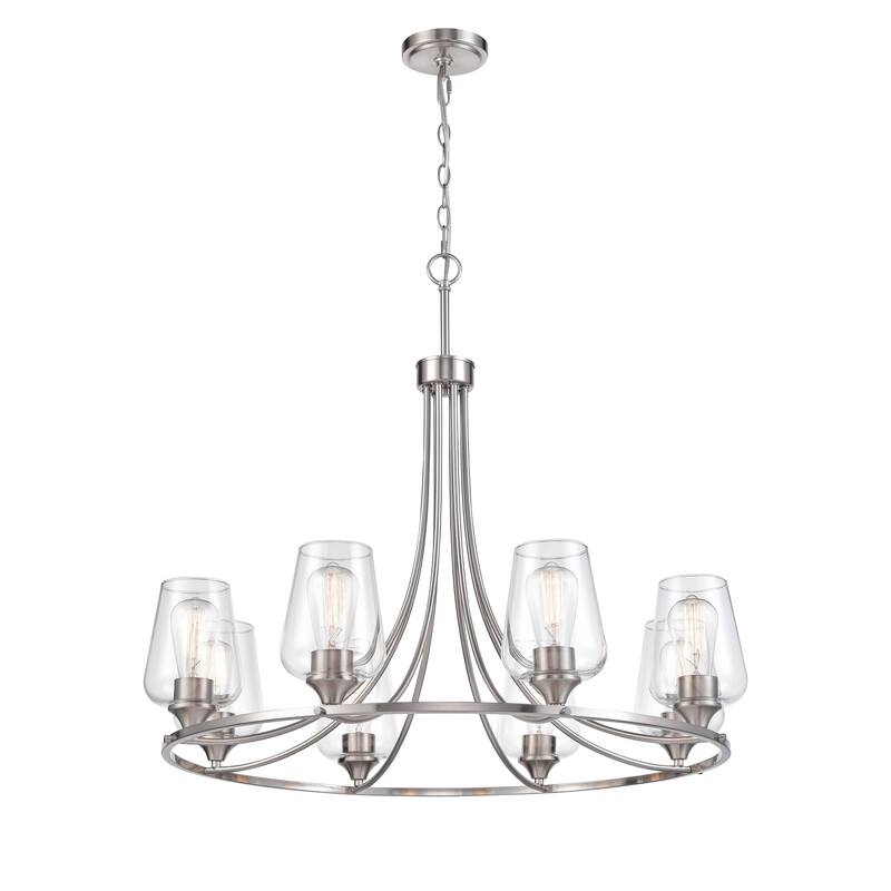 Millennium Lighting Ashford 8 Light Chandelier in Multiple Finishes with Clear Glass Shades
