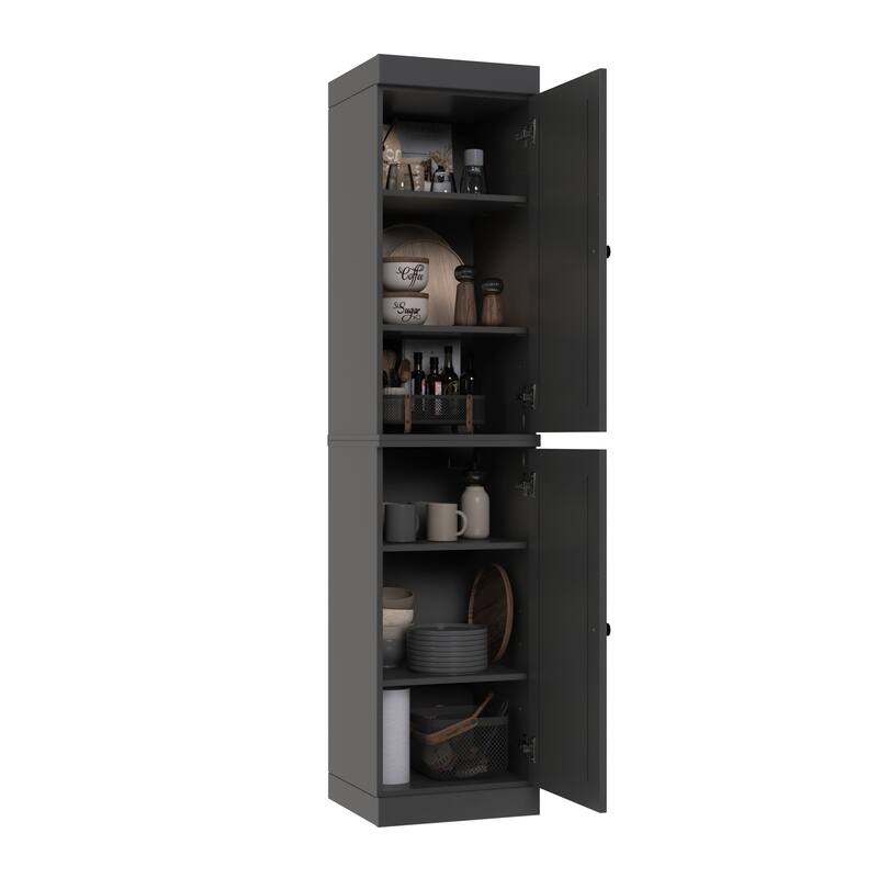 Palace Imports 100% Solid Wood Pantry Cabinet, Adjustable Shelves, 16.5" Wide, 71.5" Tall