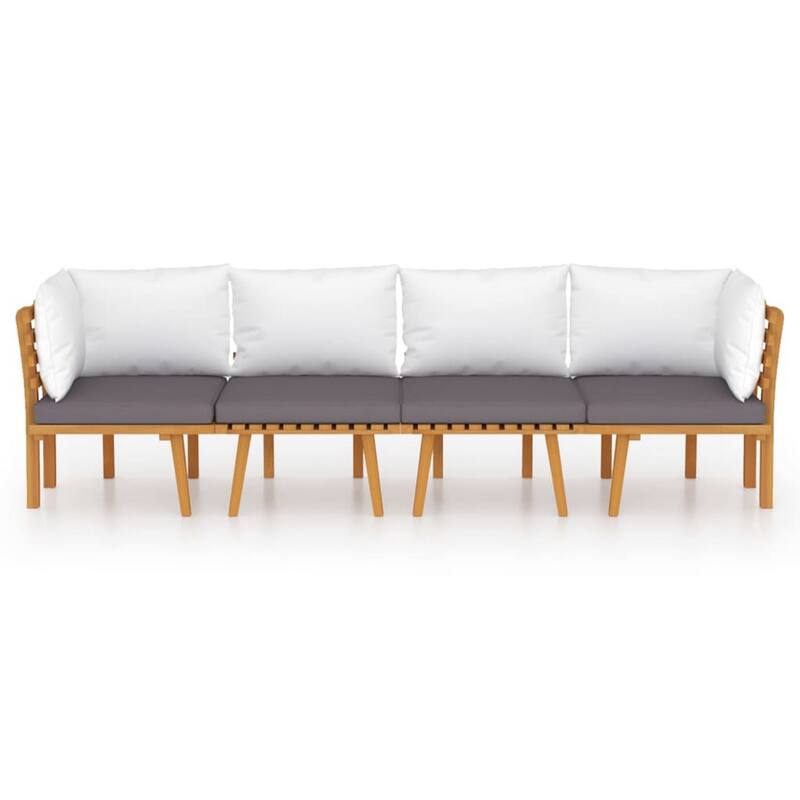 Roma 4pc Outdoor Modular Sofa Set, Solid Acacia Wood
