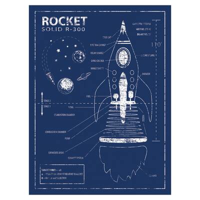 Rocket Blueprint Canvas Art Print
