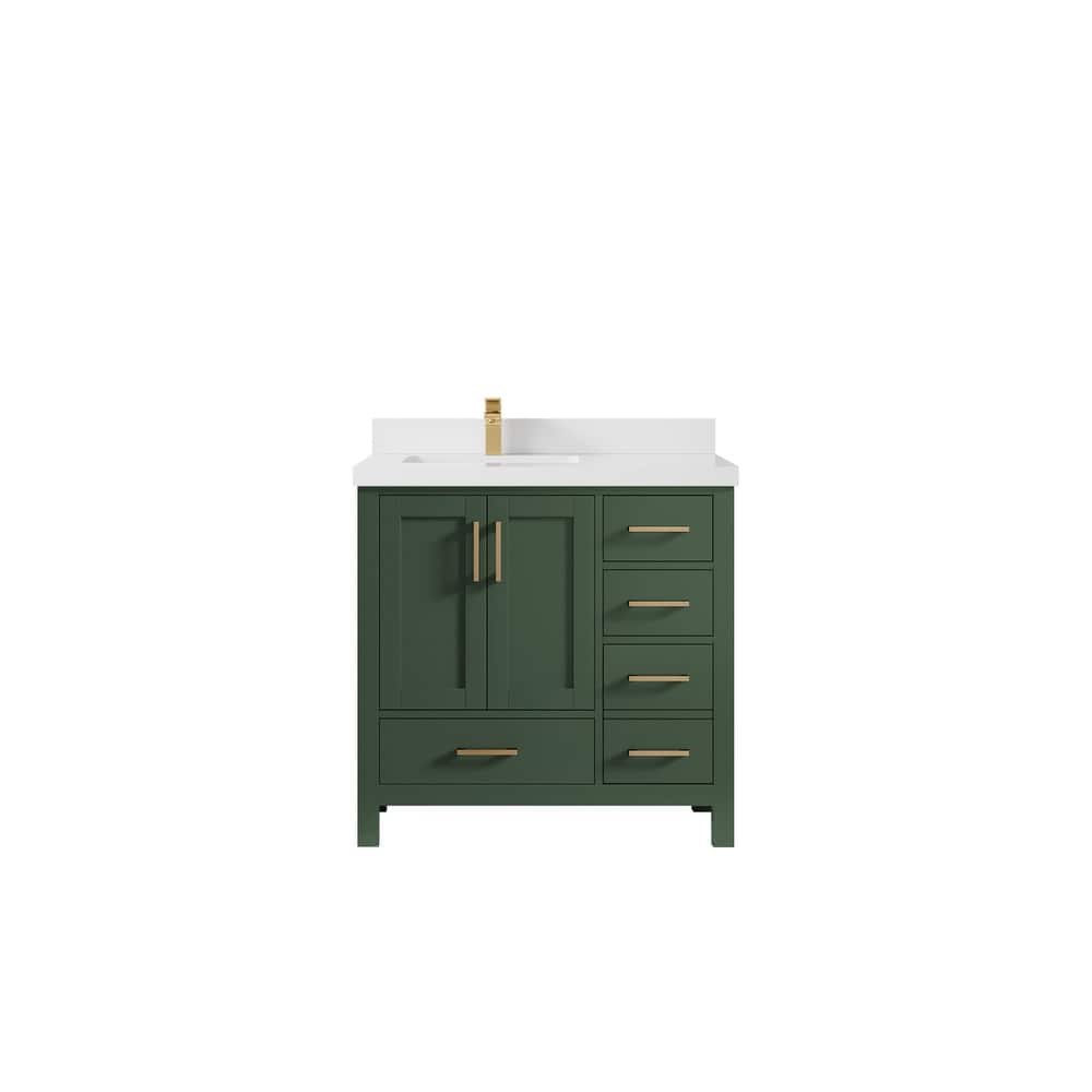 Willow Collections 36 in. W x 22 in. D Malibu Left Offset Sink Bathroom Vanity with Countertop