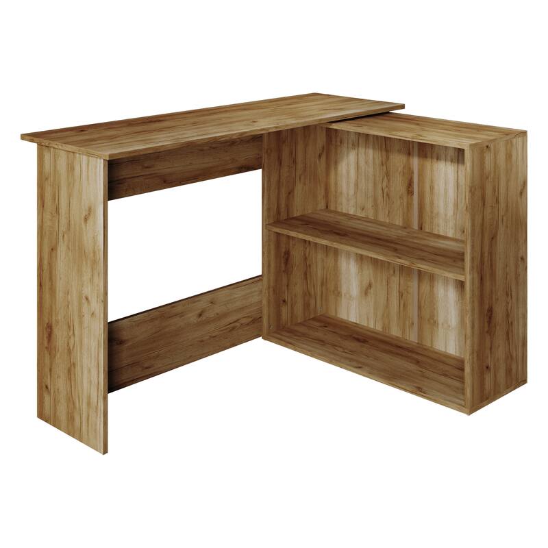 CraftPorch Contemporary L-Shape Writing Desk with Cabinet