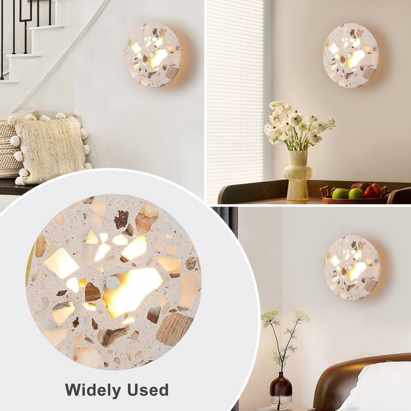 Terrazzo LED Wall Light with Multicolor Marble Pattern Fixture