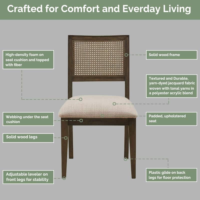 INK IVY Kelly Rattan & Wood Dining Chair Set of 2