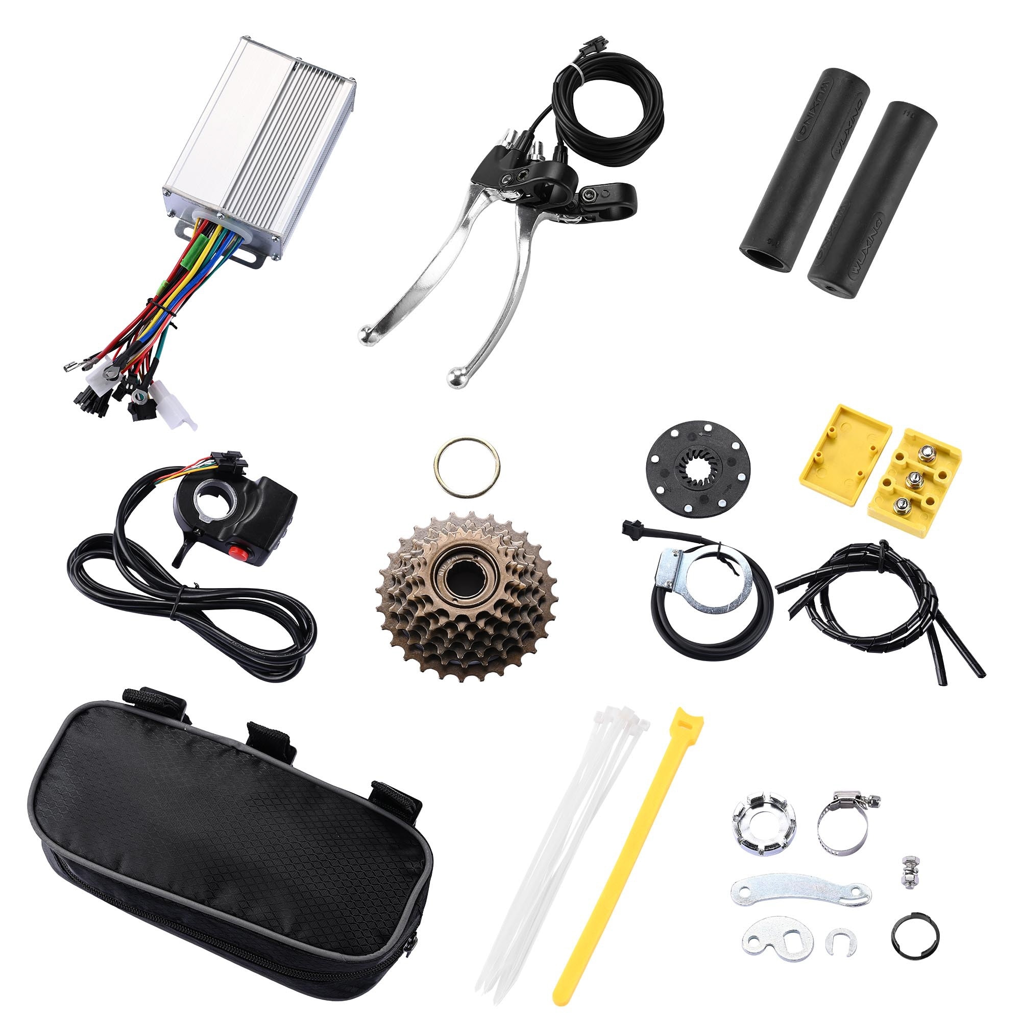 electric bicycle kit amazon 27.5Inch Conversion Kit, 72V 2000W E-Bike Rear Wheel Hub Motor with Mutifunction LCD Display & Pedal Assistant Sensor, 60N.M 7-Speed Flywheel E-Bike Conversion Set US Stock : Sports the sleek black color adds a classic touch to your bike while ensuring that all components work harmoniously together Cheap e-bike build with 2000w