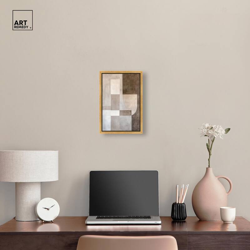 Neutral Tone Blocks I Canvas by Art Remedy
