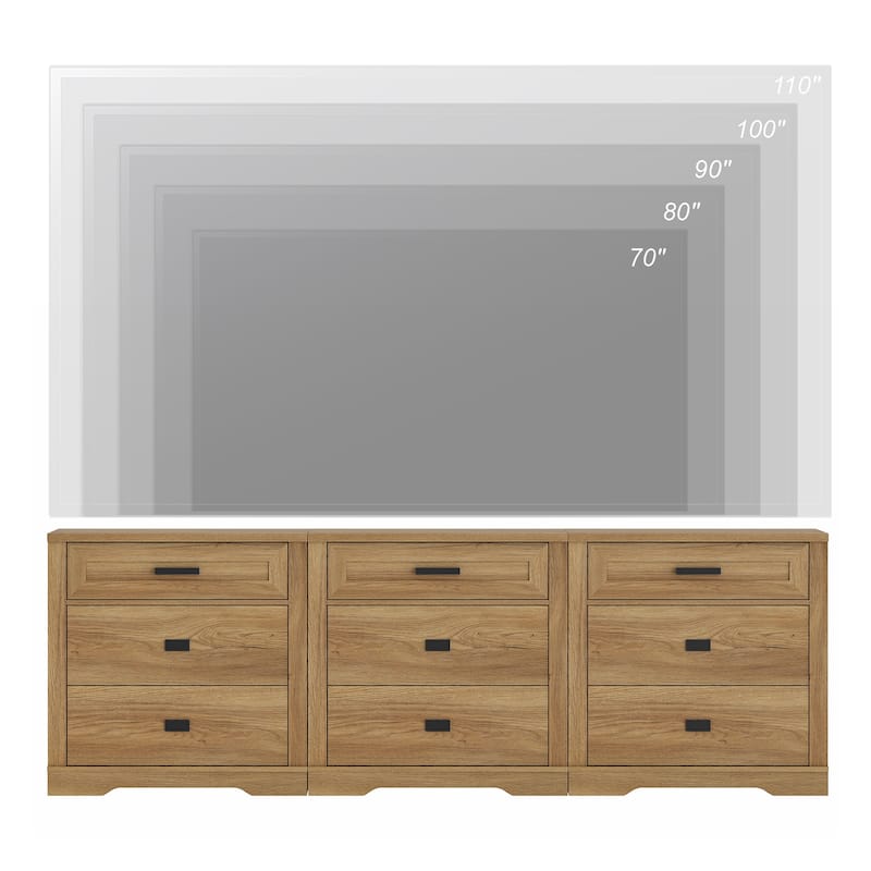 WAMPAT Mid Century Modern Dresser, 31.9" Tall Storage Cabinet with Drawers