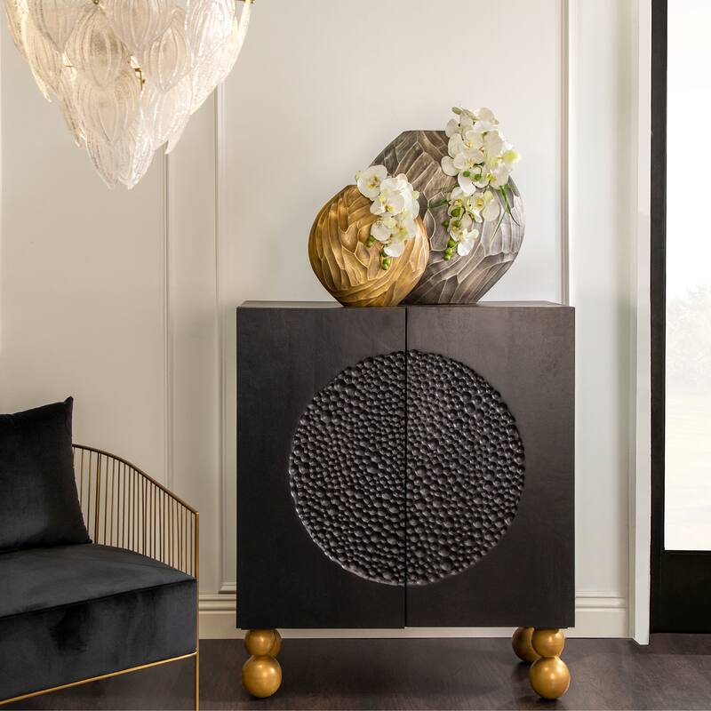 Modern Round Metal Table Vase - Flower Vase