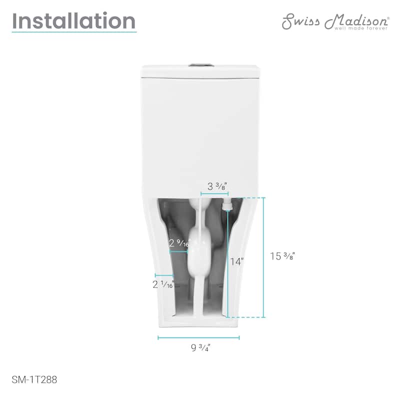 Eclair One-Piece Square Toilet Dual-Flush 0.8/1.28 gpf